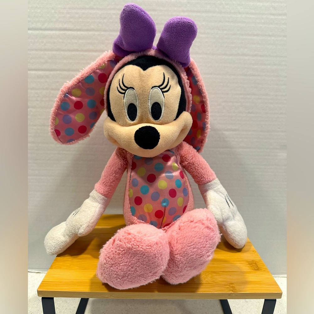 Disney's Minnie Mouse Easter Bunny Large 18” Plush Stuffed Animal Toy! Pink!